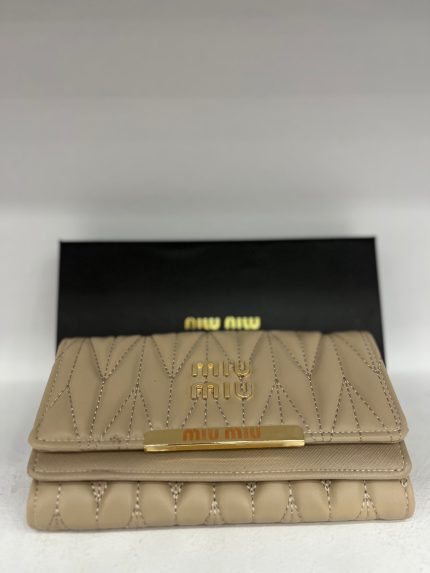 Miu Miu Beige - Bookflip Double Wallet
