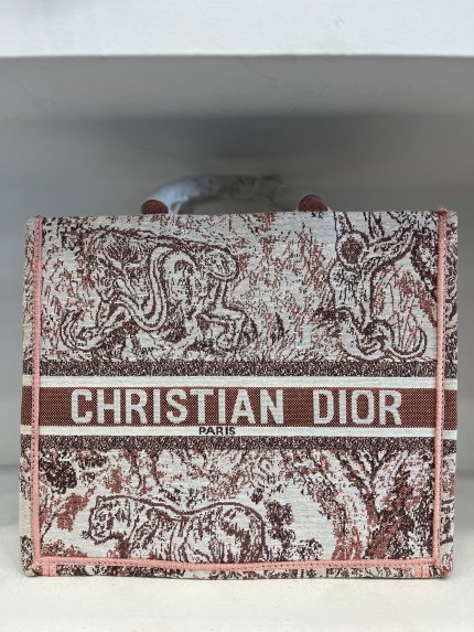 Christian Dior Canvas Embroidered Dioriviera Toile De Joy Pink - Book Tote